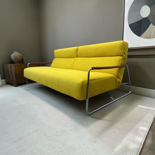 Sofa bed settee yellow - ,