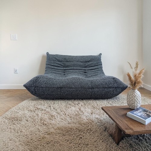 Sofa settee black white - black,