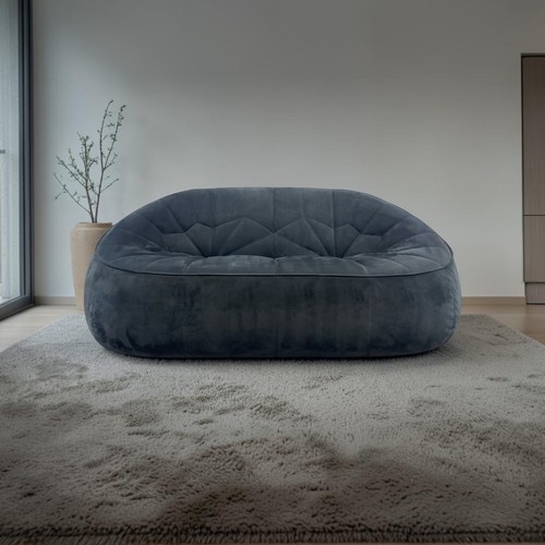 Sofa settee black ottoman - ", "